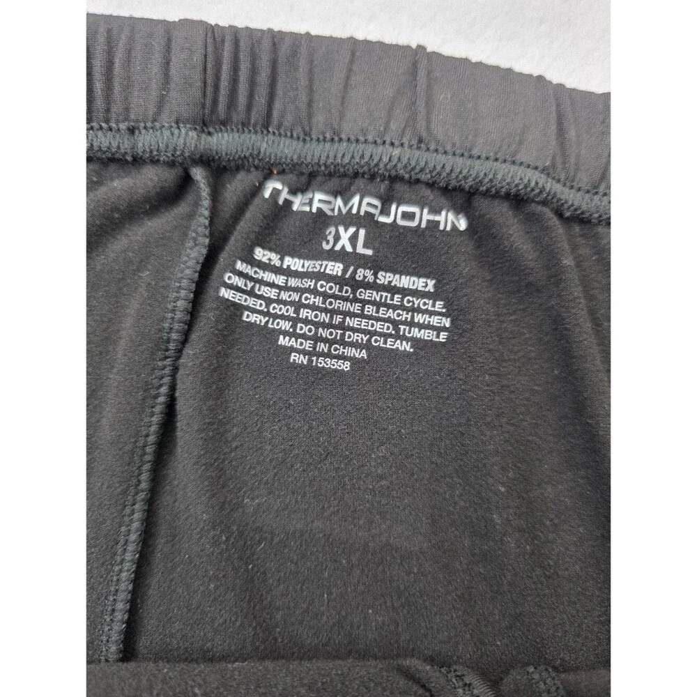Thermajohn Men's Long Johns Thermal Underwear Set Size 3XL Black CS-3646